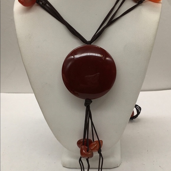 Vintage Natural Carnelian Stone Necklace